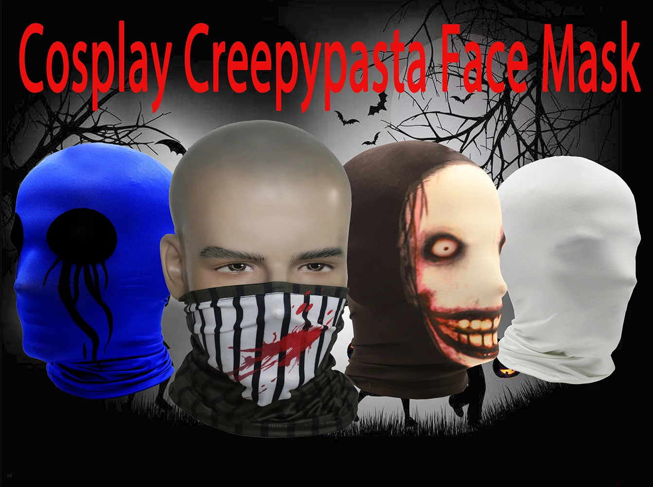 Creepypasta Ticci Toby Face Mask Jeff The Killer Eyeless Jack Slender Man Costume for Cycling Fishing Halloween Cosplay Party