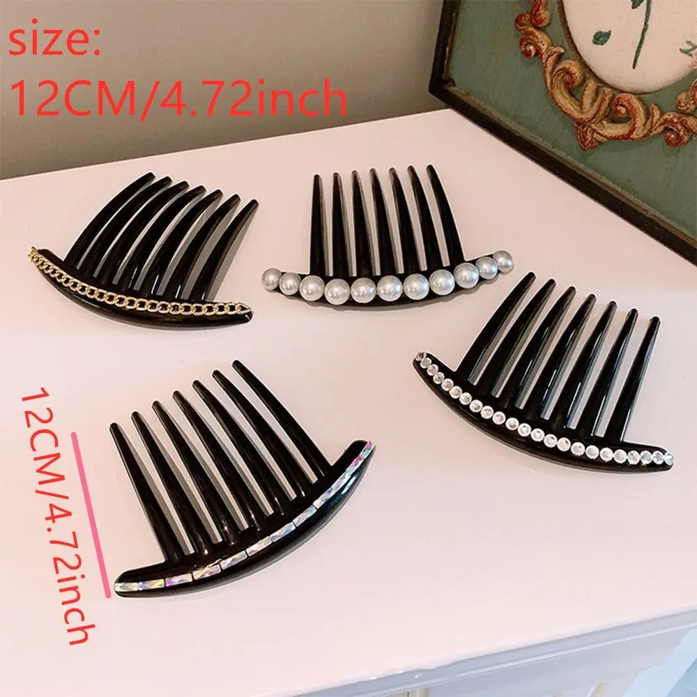 Pearl Sequins Hair Clips Side Comb Tooth Foldable Hair Pin  Ladies Hair Ornaments Accessories