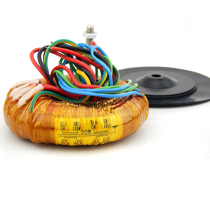 30 Вт O-образный трансформатор для Hi-Fi аудиоусилителя ЦАП Источник питания медных эмалированных проводов Трансформатор суперзвука типа O