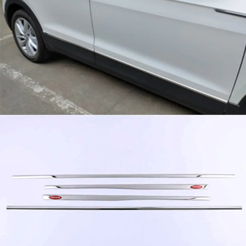 

4Pcs/set Stainless steel Chrome Car Side Door Body Strips Trim Cover For Volkswagen VW T-Cross TCROSS 2018-2020 Auto Accessories