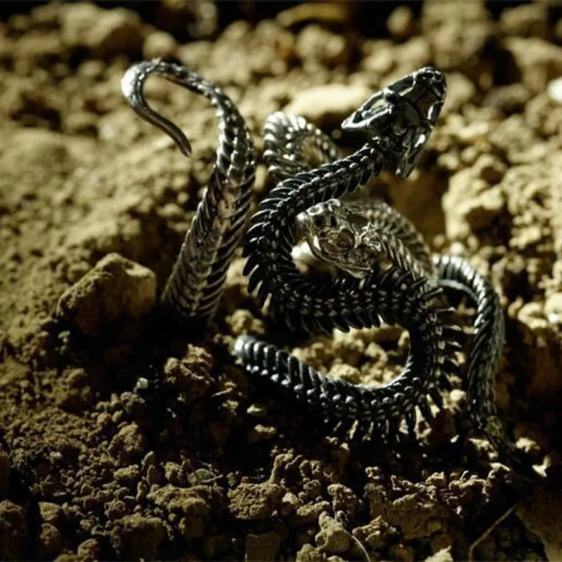 

Vintage Stainless Steel Snake Rings for Men Women Motorcycle Party Personality Steampunk Couple Animal Rings Couple Jewelry Gift
