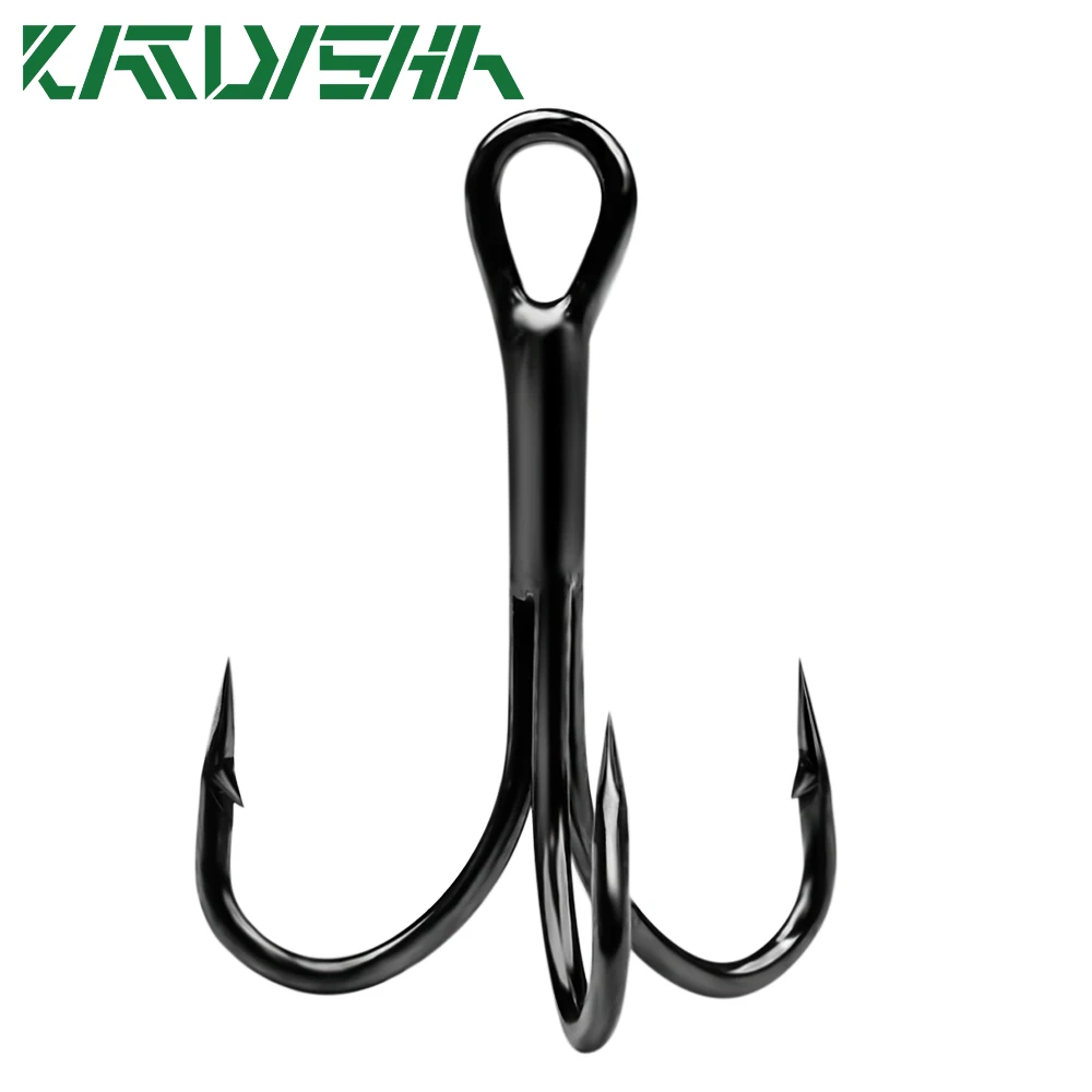 

KATYUSHA 500pcs Treble Hooks 2#-4# High Carbon Steel Fishhooks Black Triple Fishing Hooks Barbed And Sharp Fishing Tackle