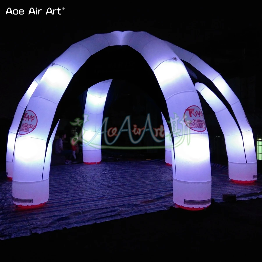 6m diameter 5 legs inflatable spider tent,event station with LED light for party Colorful exhibition event tent for sale