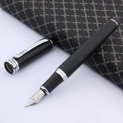 Hot sale Jinhao X750 Metal Matte Black Silver Trim Calligraphy Bent Fude Nib Fountain Pen