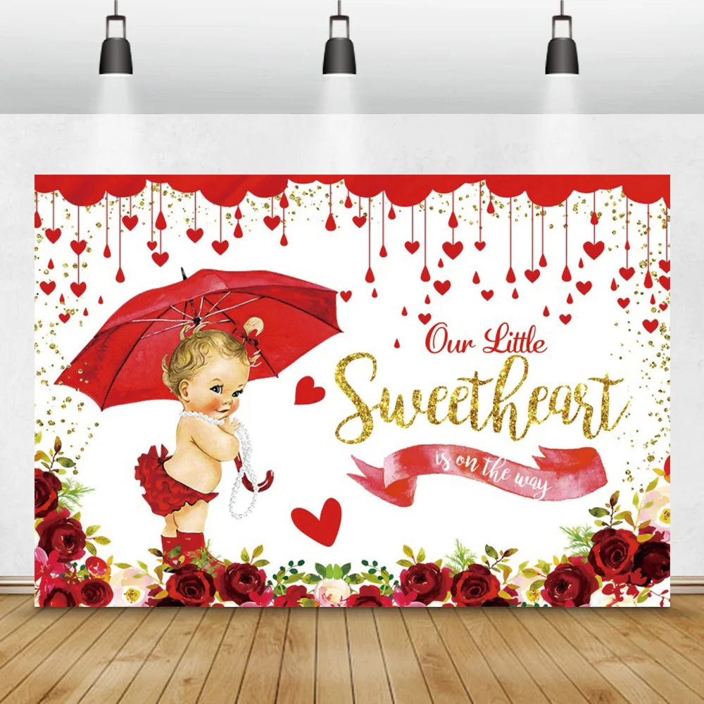 خلفية صور لحفلة الوليد على شكل قلب صغير خلفية لصور استحمام الطفل بأزهار الورد الأحمر بورتريه تصوير دعائم خلفية عائلية