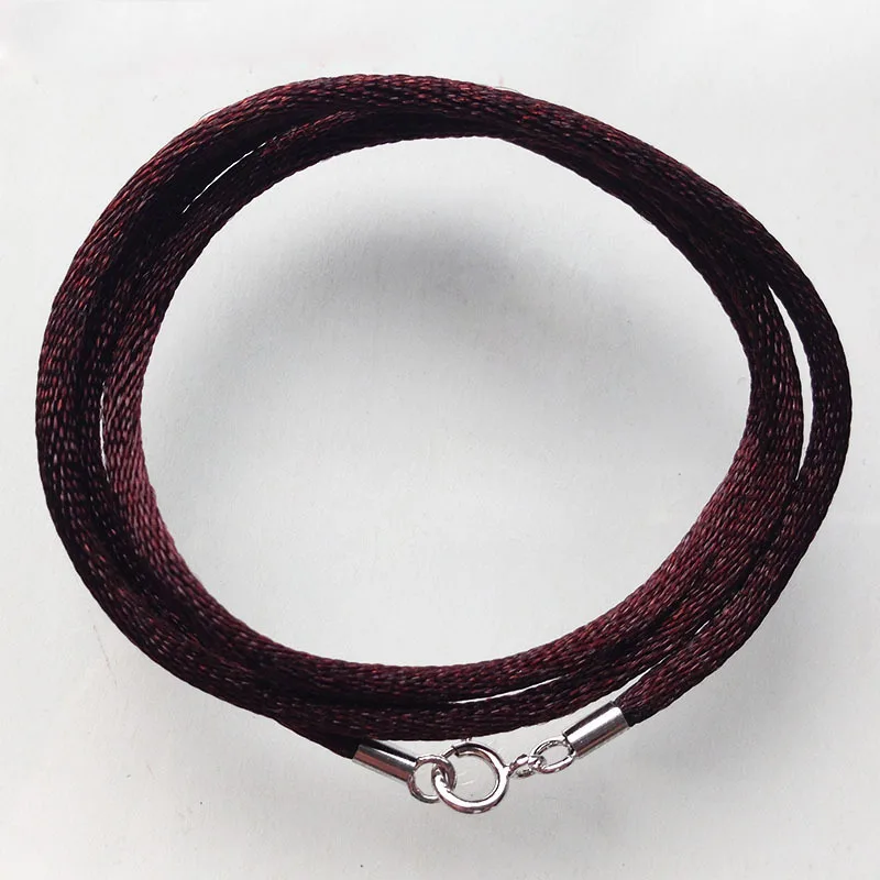 1mm Women Cotton Cord Necklace Rope Lace Chain Stainless Steel Clasp for DIY Pendant Necklaces Bracelet Jewelry 40cm 45cm 50cm