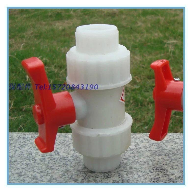 

White DN40/50/65/80 Plastic Valve Polypropylene Handle Ball Valve 4 Points 6 Points PP Slip Knot Ball Valve