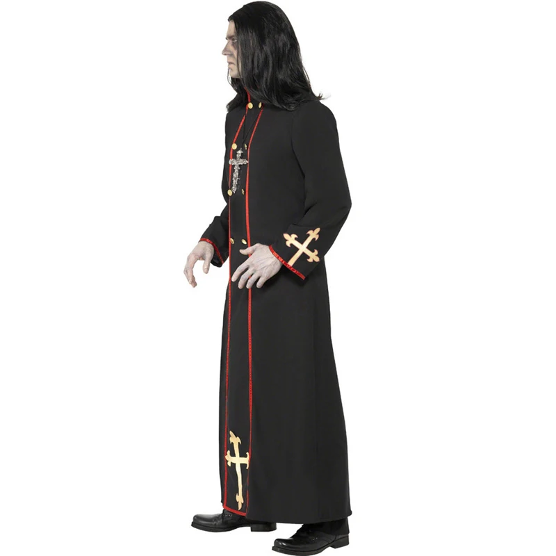 Carnival Halloween Man Middle Ages Priest Pope Costume Church Religious Clergy Robe Cosplay Fancy Party Dress