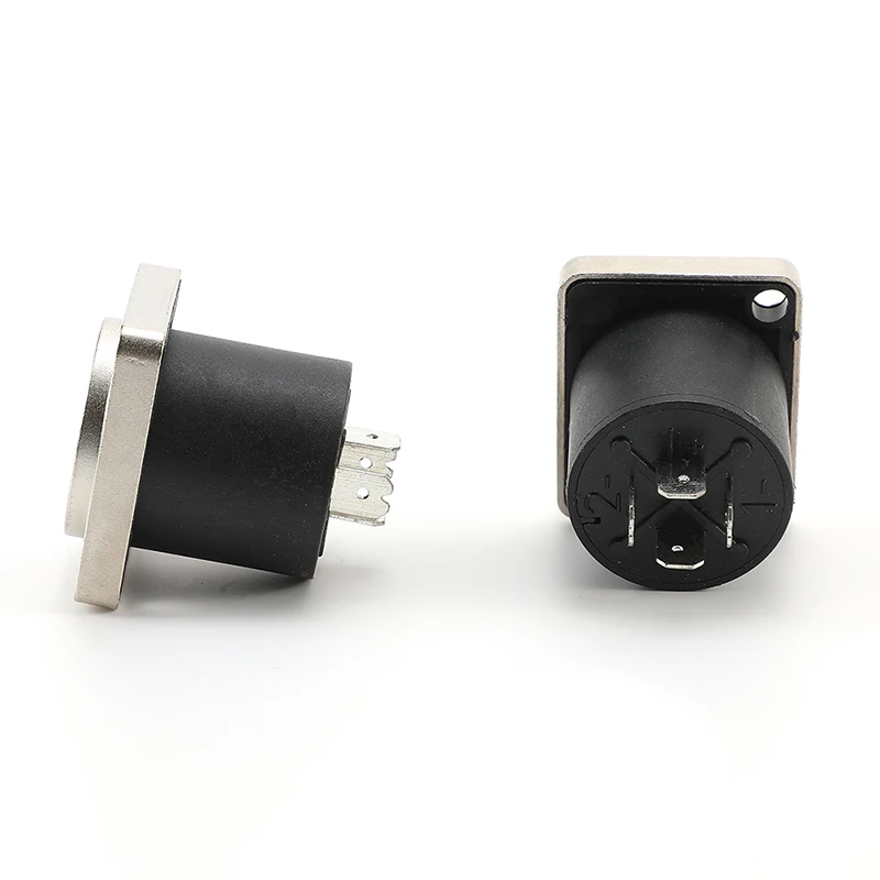 Avssz D-type Vier Poriën Speaker Connector Adapter Metalen Paneel Nikkel Vergulde Puur Koperen Contacten Stuk Audio Speakon socket