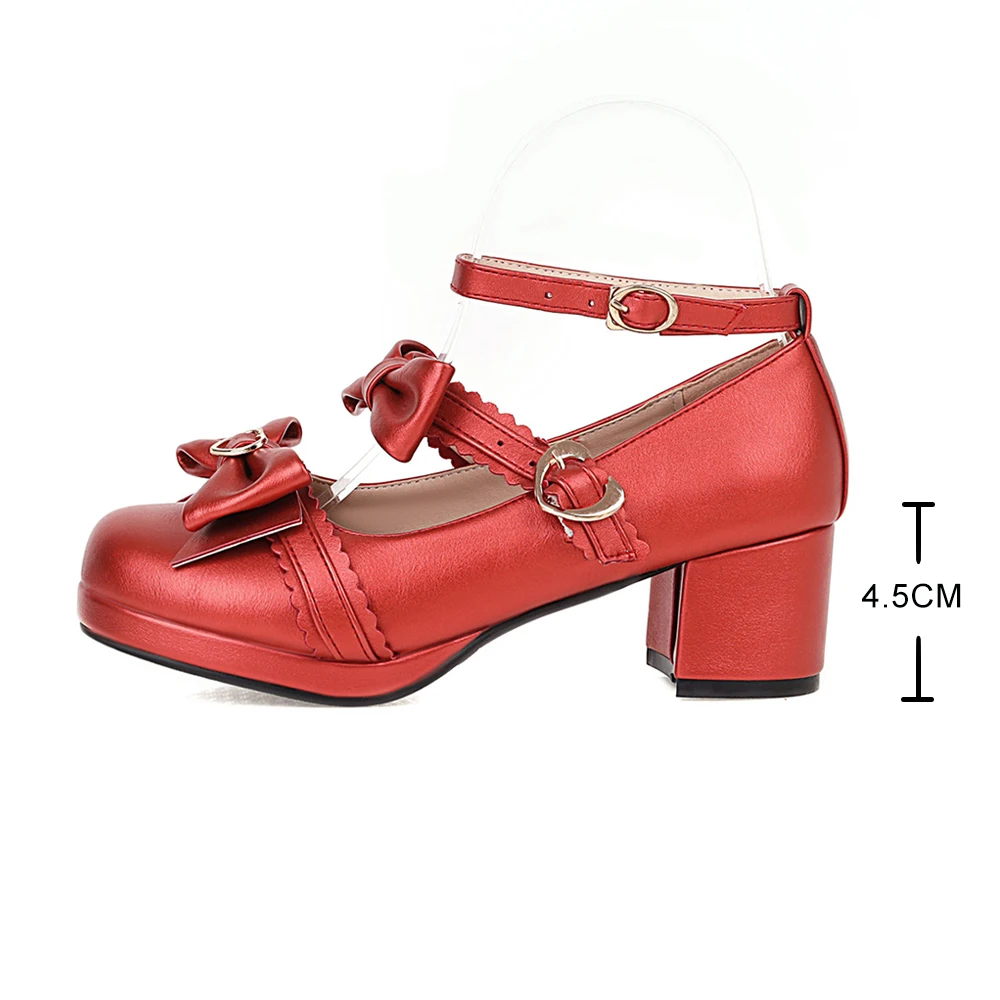 Primavera Lolita Scarpe Papillon Mary Janes Scarpe Ragazze Studente di scuola Casual Pompe Donna Piattaforma Tacchi alti Cosplay zapatos mujer