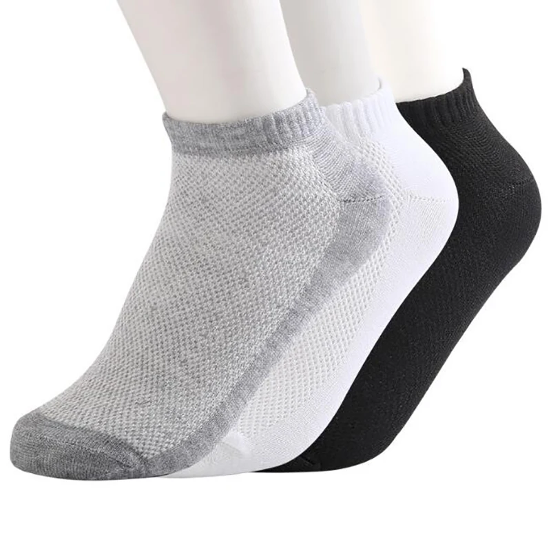 Chaussettes d\'été en coton pour hommes, 1/5 paires, invisibles, bateau, antidérapantes, mocassins à cheville, coupe basse, pour chaussures