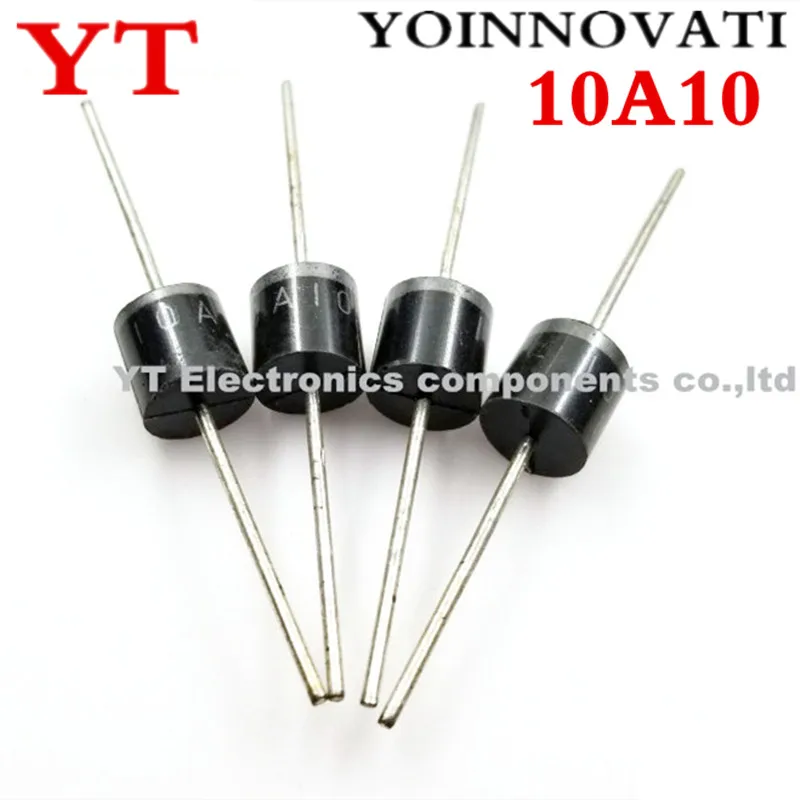 100pcs/lot 10A10 10A 1000V 1KV 10 R-6 Amp Axial Rectifier Diode.