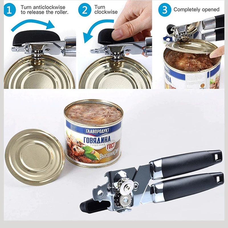 Stainless Steel Cans Opener High Quality Professional Ergonomic Manual Can Opener Side Cut Manual Can Opener image 3