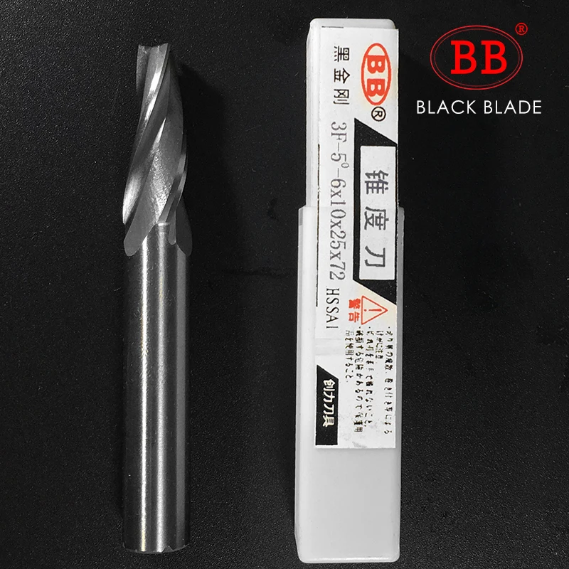 BB Tapered End Mill HSS Angle Cone V Cutter Obliquity 0.5-5 Degrees 2-12mm Diameter Taper