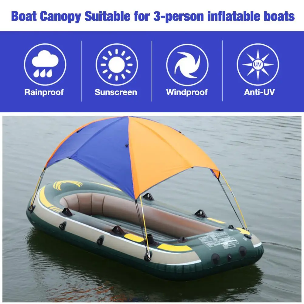 Iatable Boat Tent Fishing Sunshade Rain Canopy Kayak Kit Sailboat Canopy Top Cover Folding Sunshade Boat Tent 295*137*43cm