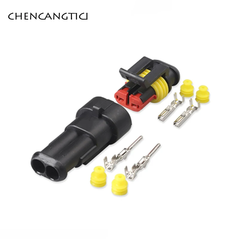 Conector eléctrico AMP Super Seal para coche, lámpara de xenón impermeable automotriz, enchufe macho y hembra, 1 Juego, 2, 3, 4, 5, 6 pines