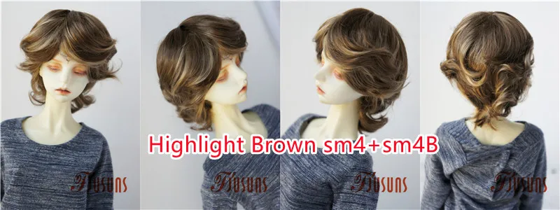 Doll Wigs JD075 1/3 8-9inch 21-23cm Boyish Cupid Curls Synthetic Mohair SD BJD Doll Wigs