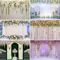 Wedding Party Decoration Photocall Backdrop Flowers Wall Floral Baby Birthday Photography Background For Photo Studio Photophone