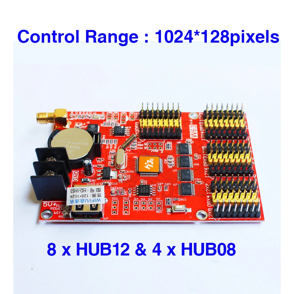Huidu Asynchronization HD-W63 USB+Wifi & U-Disk Ports Single Color & Dual Color LED Display Controller