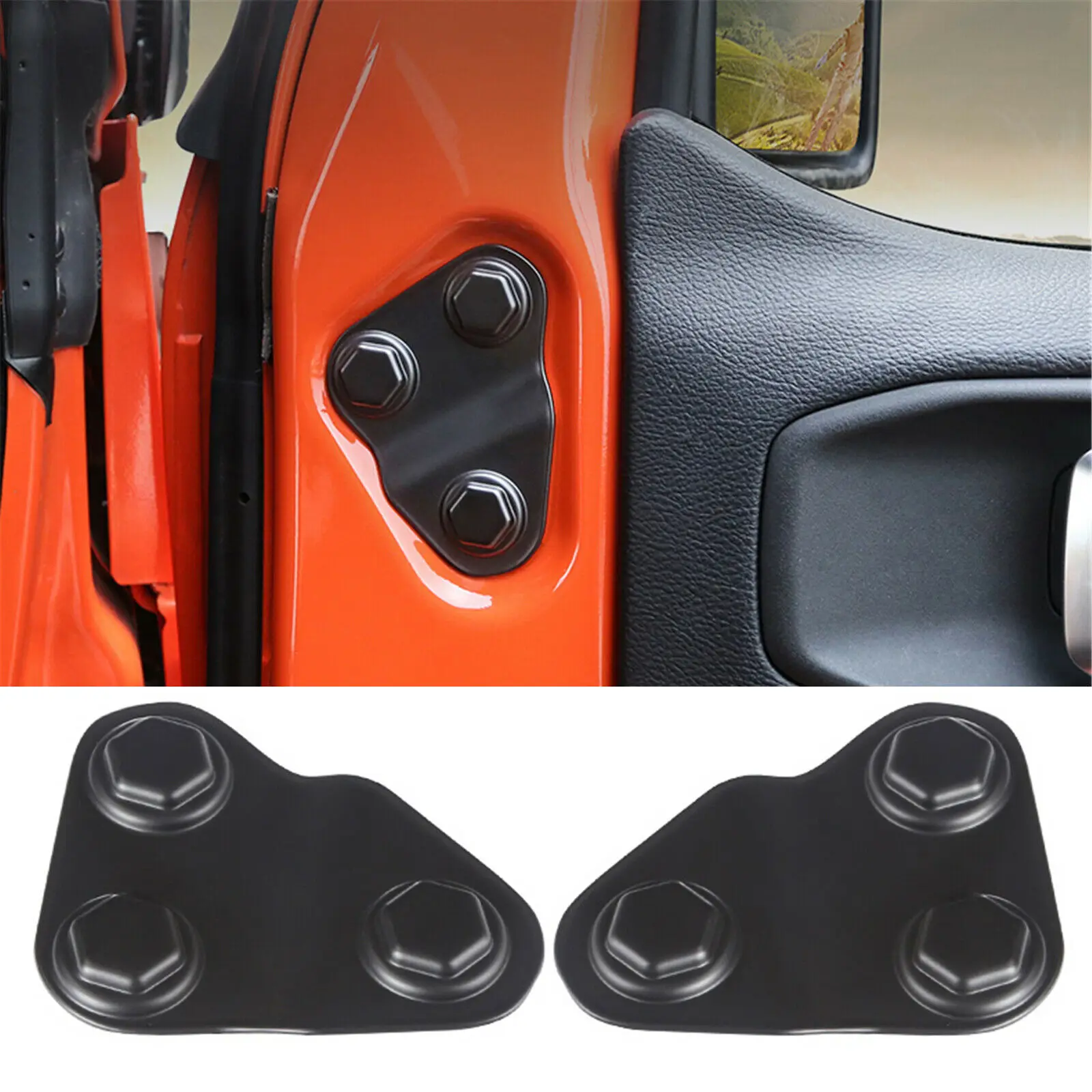 Front Door Screw Protection Cover Trim Screw Decor For Jeep Wrangler JL JT 2018 2019 2020 2021 2022 Sticker Accessory