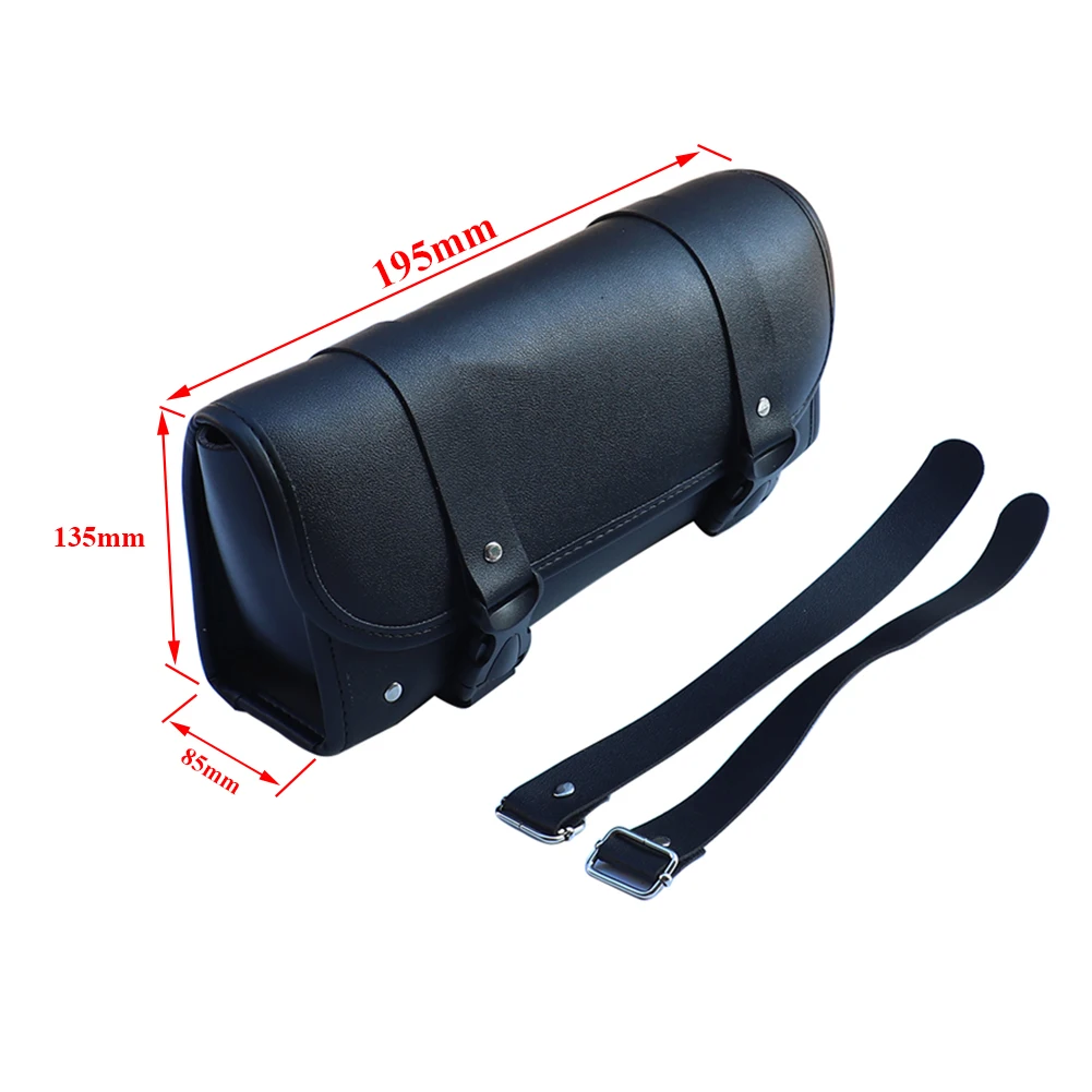 New Motorcycle Leather PU Front Fork Tool Bag Luggage Saddlebag For Harley Chopper Bobber Cruiser Dyna Softail Sportster