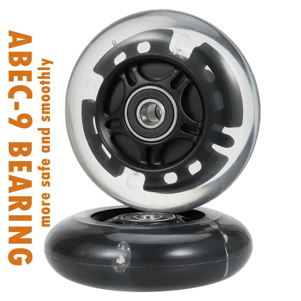 

2pcs 80mm inline skate wheels Wheels LED Flash Light Up Skate Wheels Mini Scooter wheels with ABEC-9 Bearings