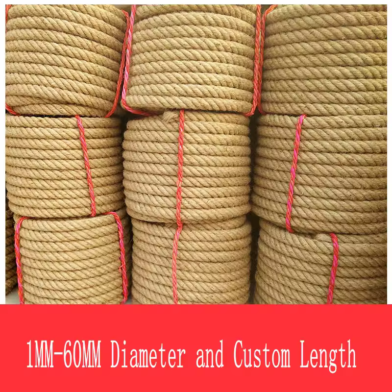 HQ HR2 cavo intrecciato in corda di canapa di Sisal di juta di juta naturale intrecciato diametro 1-60MM per soffitto Decor recinzione stendibiancheria Tug lavorato a mano