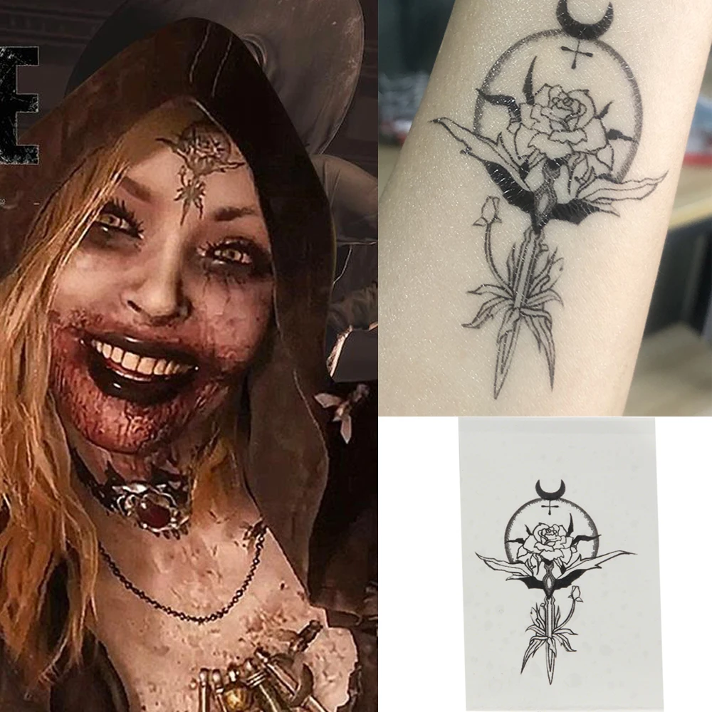 Game Village Alcina dimitautunu adesivo per tatuaggi vampiro signora Alcina adesivi per il corpo della figlia puntelli Cosplay di Halloween