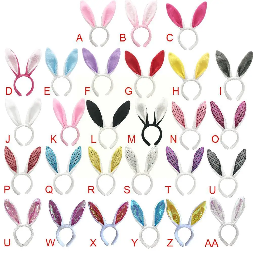 1Pcs Cute Rabbit Ear Plush Hair Band Masquerade Halloween Party Props Cosplay Anime Headwear Cute Fluffy Rabbit Ears Hairbands
