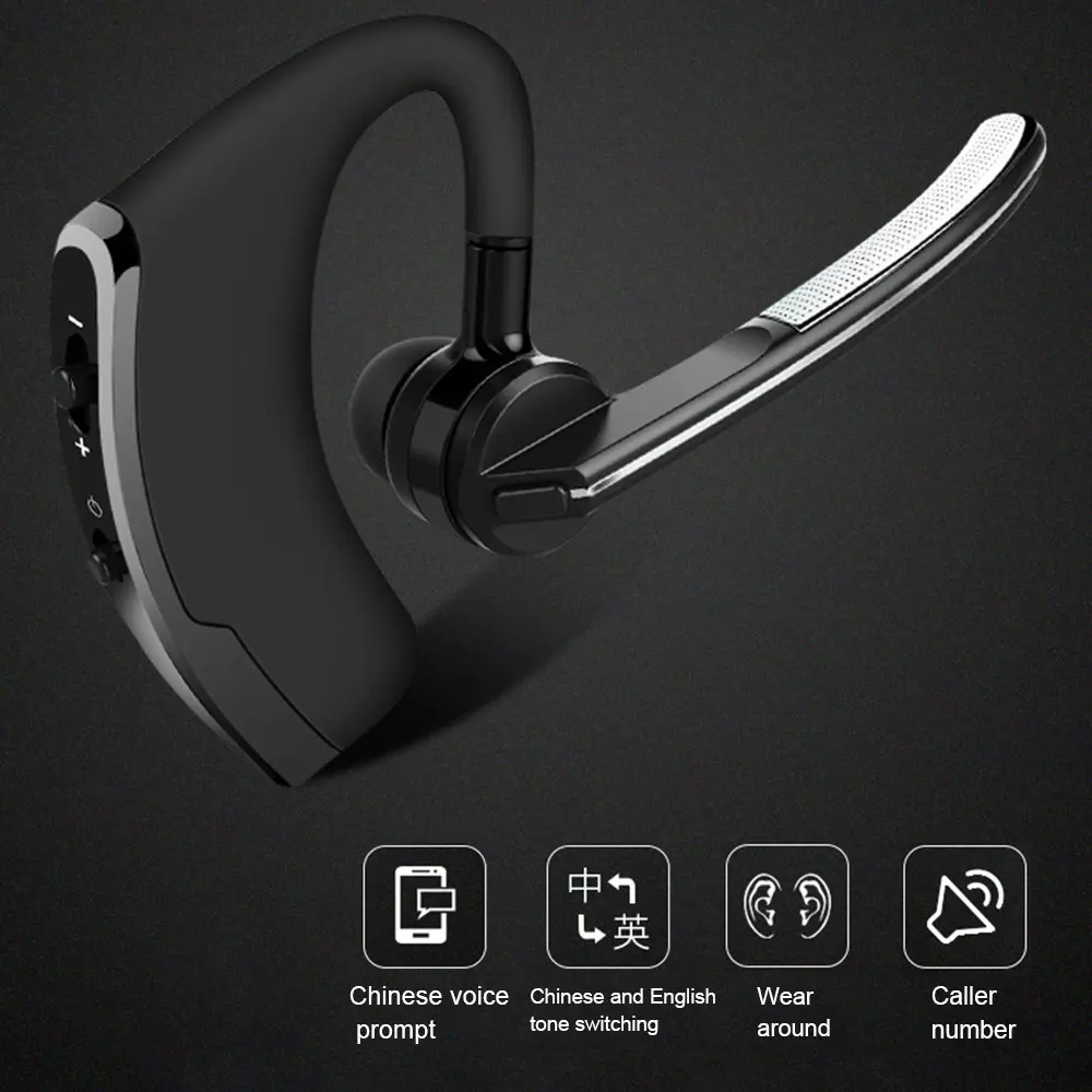 Vaorlo v8 & v9 pendurado fones de ouvido bluetooth 5.0 hands-free sem fio fones de ouvido estéreo à prova dwaterproof água esportes com microfone