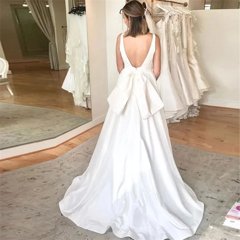 Weiyin 2021 abiti da sposa Sexy scollo a v profondo Backless пabiti da sposa abiti da sposa Robe De Mariée abiti da sposa