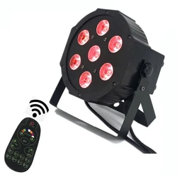 Wireless control RGBW 7x18W LED Flat SlimPar RGBWA UV Light 6in1 4/8pcs lot LED DJ Wash Light Stage dmx light lamp 6/10 channe