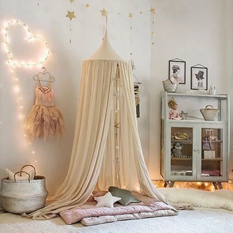 Children's Ceiling Dome Tent INS Single Door Baby Room Decoration Children's Mosquito Net Multicolor Cotton Tent Bed Curtain