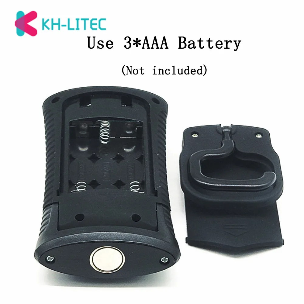 KHLITEC Multifunctional Magnetic LED พับตะขอทำงานตรวจสอบไฟฉายไฟฉาย Lanterna โคมไฟ 3 XAAA