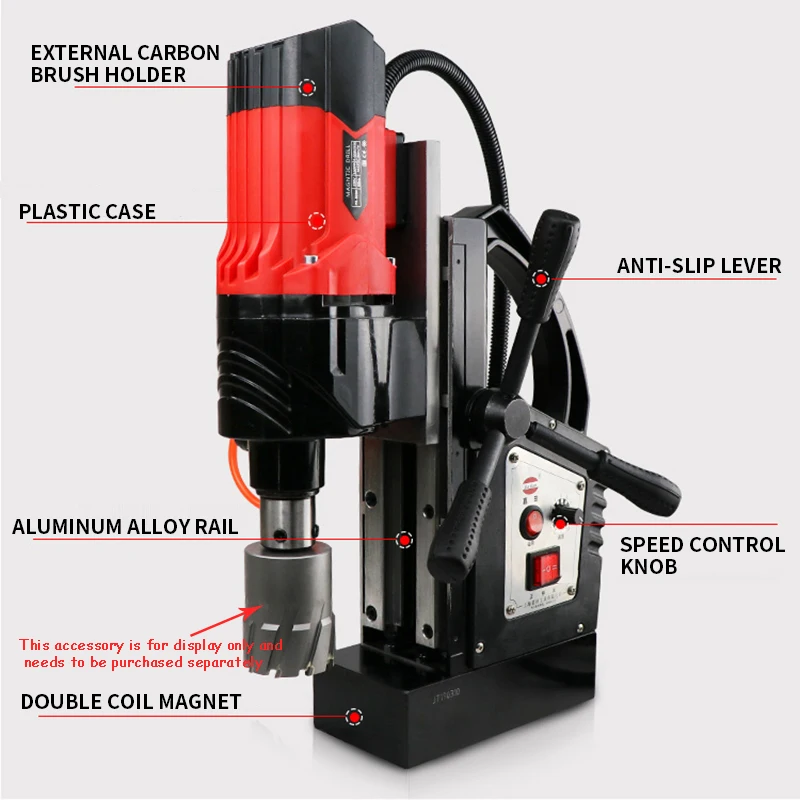 Magnetic drill 220V Multifunctional Magnetic Drill Portable Bench Drill Core Drill Stepless Speed 0-650rpm