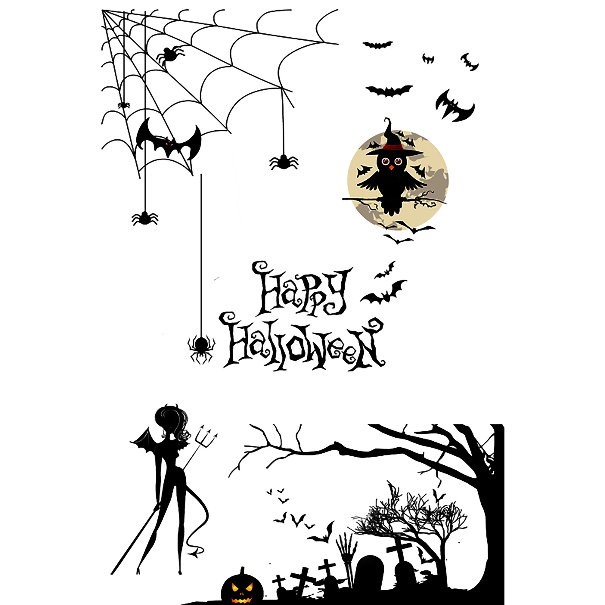 AZSG Happy Halloween Owl Witch Ghost Clear Stamps/Seals For DIY Scrapbooking/Card Making/Album Decorative Silicone Stamp Crafts