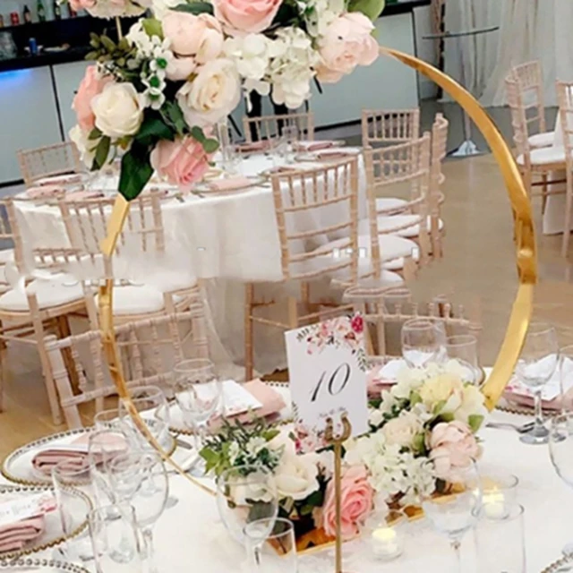 Wedding New Tabletop Gold Stand Metal Flower Balloon Stand Centerpiece Hoop Ring yudao1995