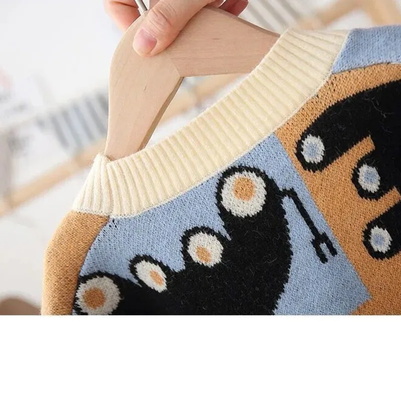 2023 Spring Autumn Children Cartoon Cardigan Sweater Boys Clothes Kids Cute Children\'s Coats Outerwear Jackets Clothing Fashion