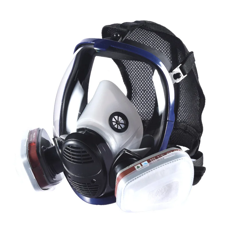 6800 Gas Mask With Activated Carbon Filter Cottons Full Face Respirator For Spray Paint Chemical Welding Anti-Fog Goggles