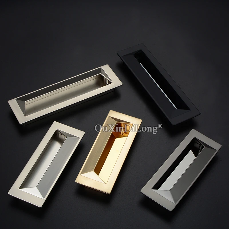 Luxury 10PCS European Recessed Sliding Door Handles Hidden Invisible Cupboard Wardrobe Cabinet Pulls Handles Furniture Hardware