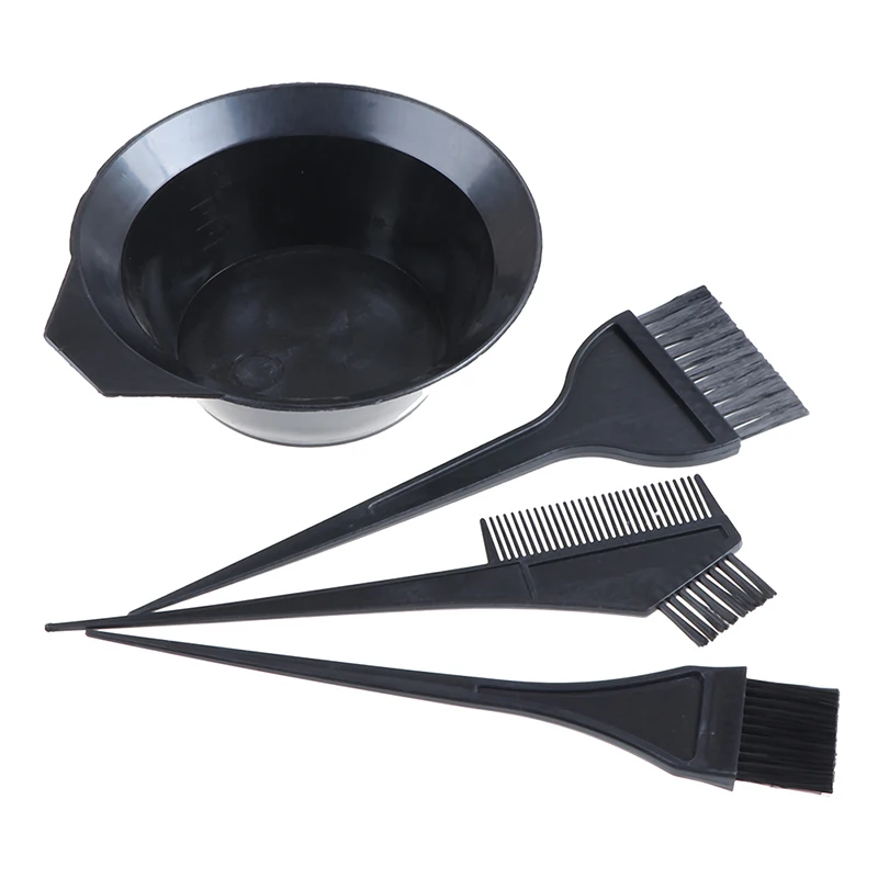 Juego de pinceles para teñir el cabello, juego de herramientas para teñir el pelo, cuenco para tinte, peine, doble cabezal, alta calidad, 4 Uds.