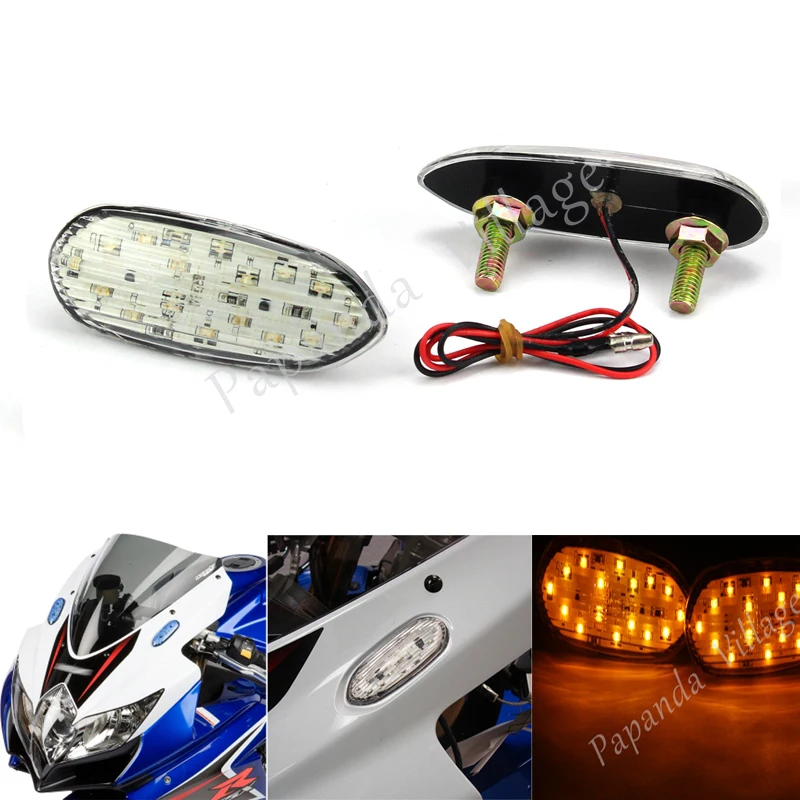 Motorbike Front LED Turn Signal Light Flash Mount Indicator Flasher for Suzuki GSXR GSX-R 600 750 1000 2006-2016