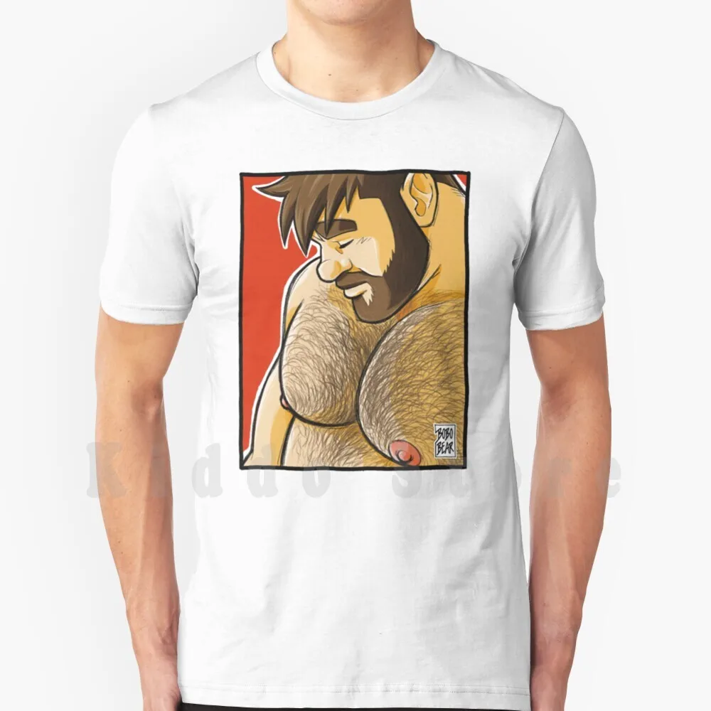 Adam Portrait T Shirt DIY Big Size 100% Cotton Bobobear Bobobearart Portrait Musclebear Muscle Bear Hairy Bear Hairy Chest