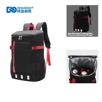 DENUONISS, lo último en mochila grande con diseño de tira reflectante, paquete aislado para refrigerador de Camping, bolsa térmica para viaje