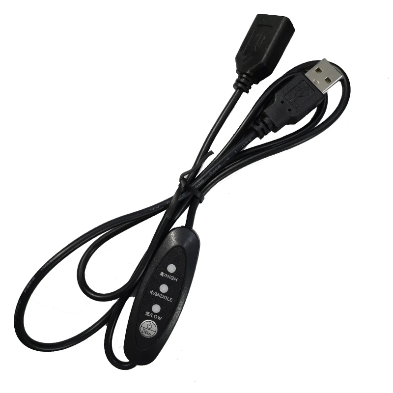 2Pcs Gdstime 3.28ft 100CM PC Case Fan Speed Control Extension Cord USB Fan Controller Cable Extend Wire Three-gear Regulation