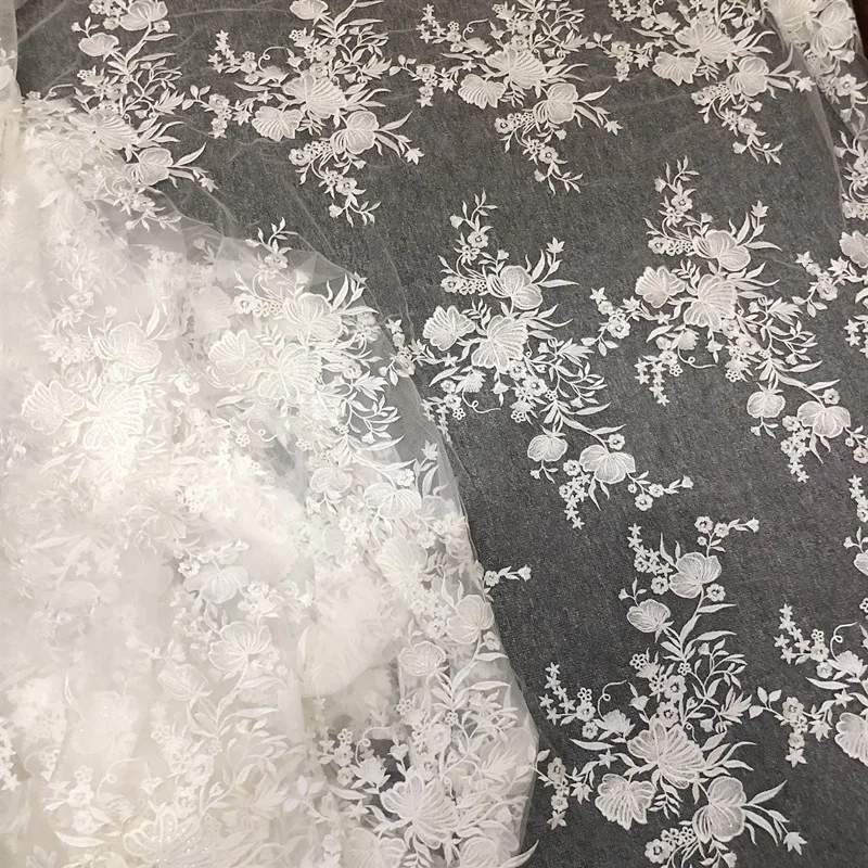 Sequined Embroidered Lace Fabric for Clothing, Wedding Dress, DIY Decorative Accessories, RS2935