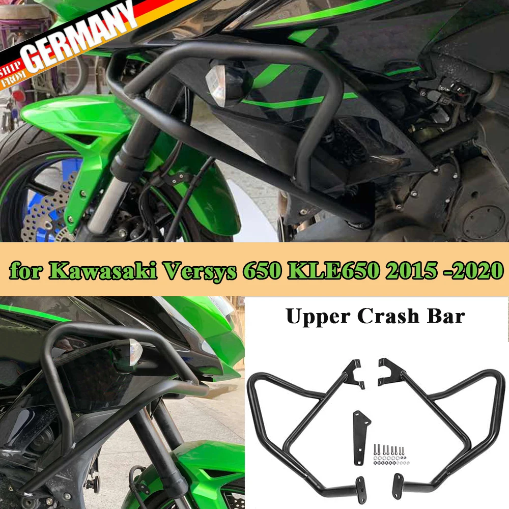 

Motorcycle Black Upper Engine Guard Crash Bar Protector Bumper for Kawasaki Versys 650 KLE650 2015 2016 2017 2018 2019 2020 2021