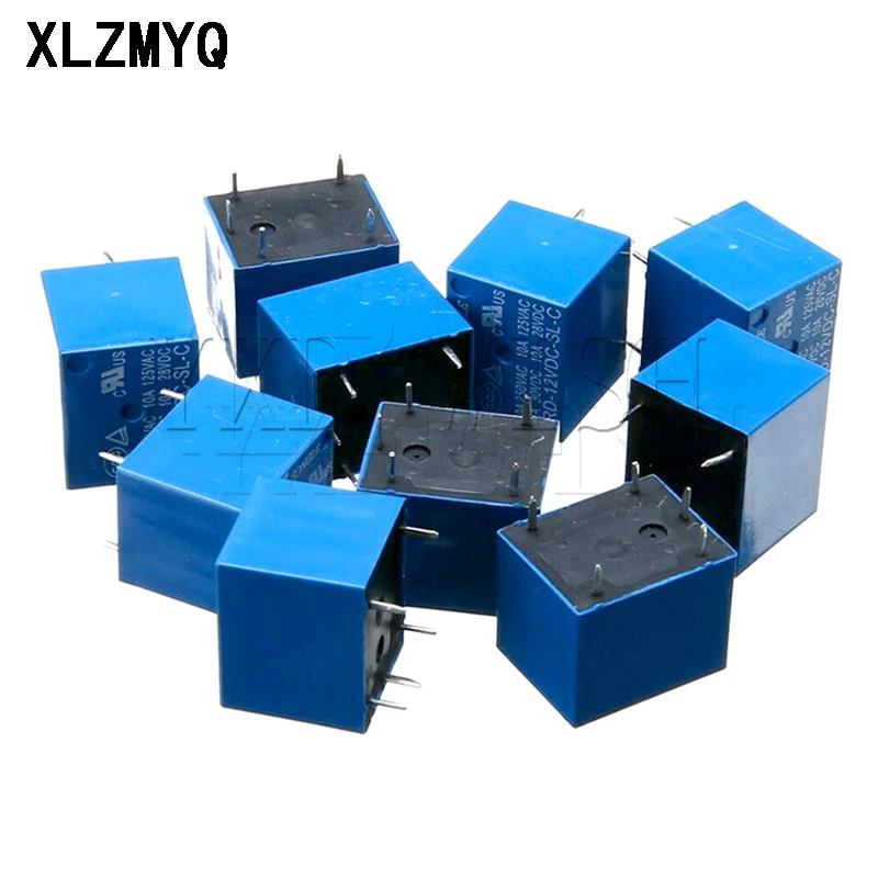 10pcs Relays SRD-05VDC-SL-C SRD-12VDC-SL-C SRD-24VDC-SL-C SRD-48VDC-SL-C DC 5V 12V 24V 48V SRD - 250VAC 10A 5PIN Power Relays