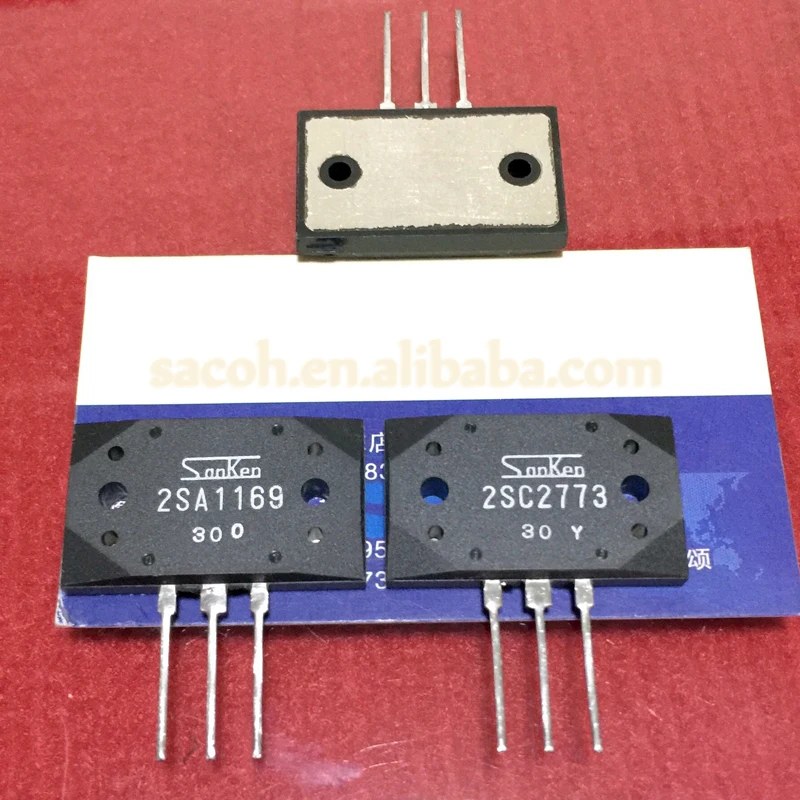 

5Pairs 2SA1169 + 2SC2773 or 2SA1170 + 2SC2774 MT-200 15A 200V Silicon NPN and PNP Epitaxial Planar Transistor