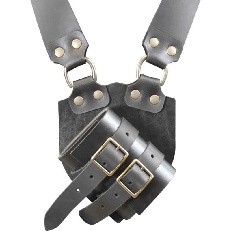 Mittelalterlichen Viking Schulter Strap Leder Schwert Halter Mantel Scheide Frosch Ritter Getriebe Rapier Gürtel Holster Für Larp Kostüm Männer